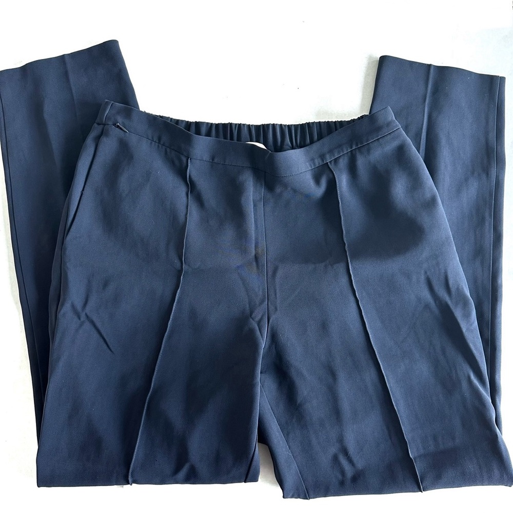 BOSS Hugo Boss Tahwena Navy Blue Straight Leg Elastic Waist Trousers Pants, 10